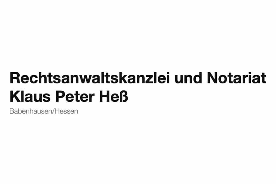 Logo Rechtsanwalt und Notar Hess & Roth