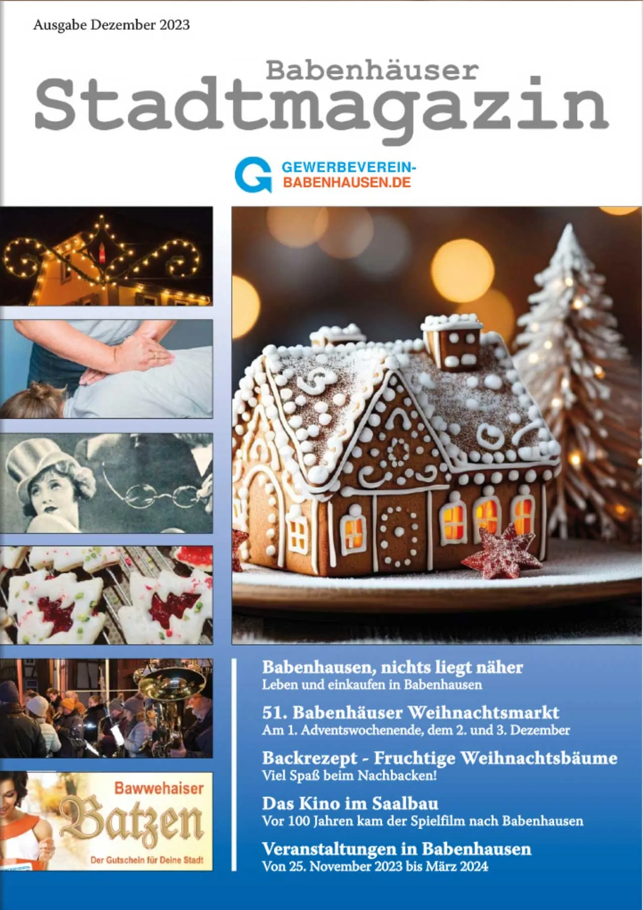 Titelseite Stadtmagazin Babenhausen Dezember 2023